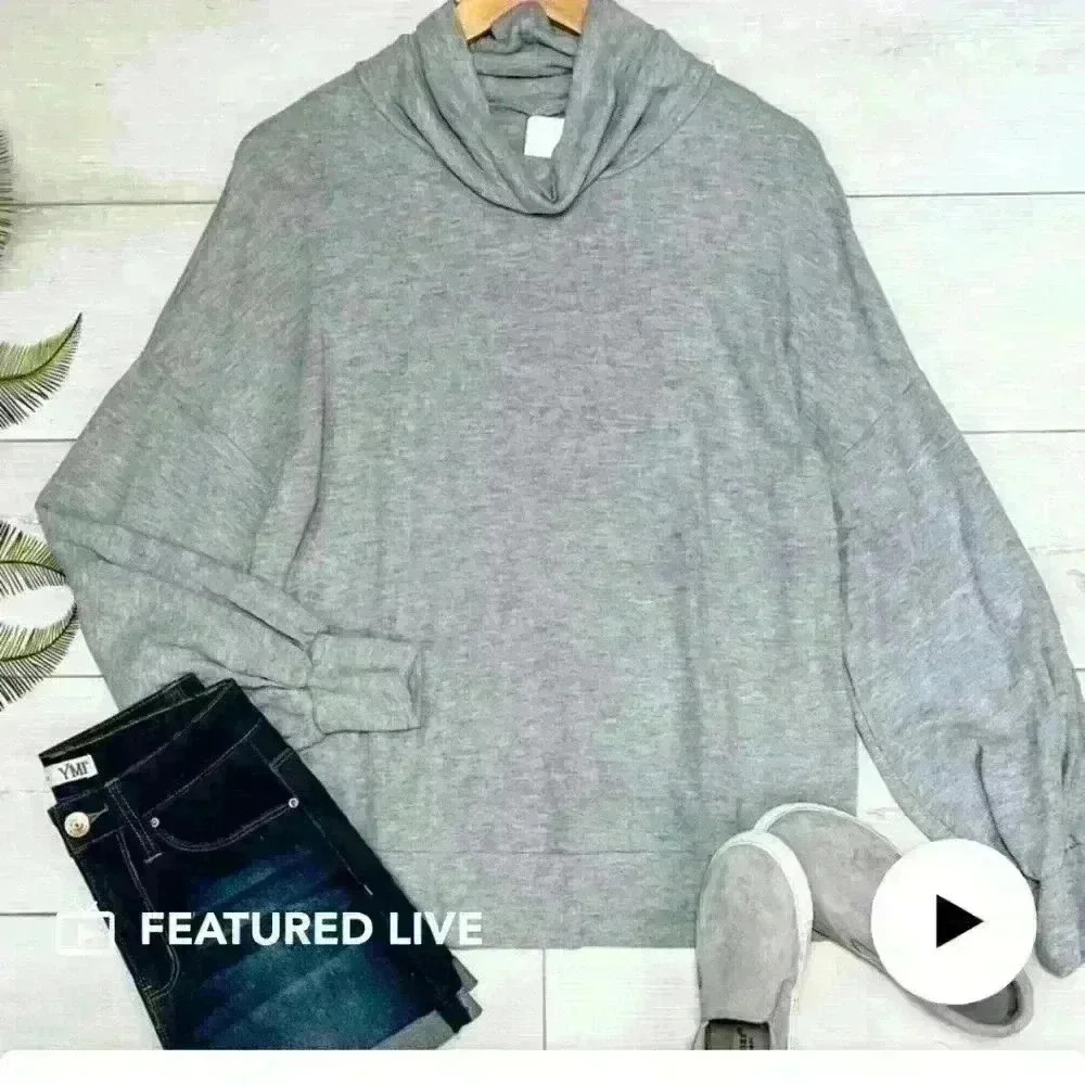 Cowl neck grey top #57